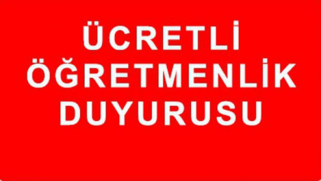 DERS ÜCRETİ KARŞILIĞI ÜCRETLİ ÖĞRETMEN GÖREVLENDİRME DUYURUSU